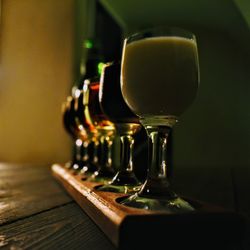Close-up of wine glass on table