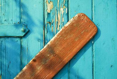 Close-up of old wooden door