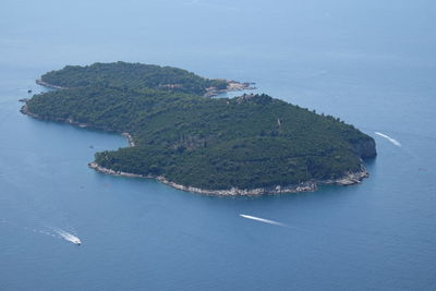 Island off dubrovnik viewed from mount srd, croatia 2018