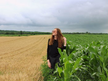 Man standing in field