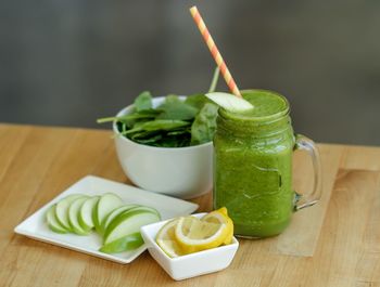 Close-up of food on table