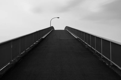 Low angle view of footbridge against sky