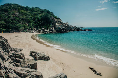 Scenic view of beach against sky