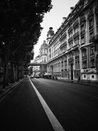 Road passing through city