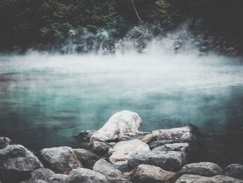 Rocks in lake