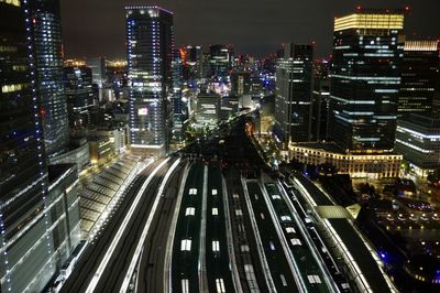 Tokyo station overlook of the night