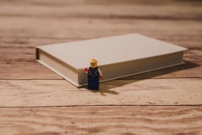 High angle view of toy on table