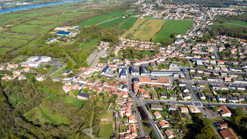 High angle shot of townscape