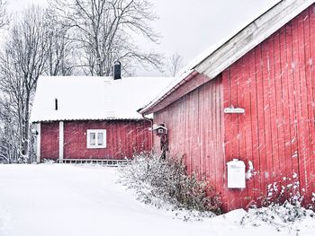 Snow covered built structure