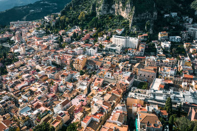 High angle shot of townscape