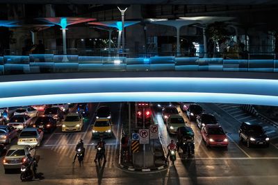 Cars on road at night