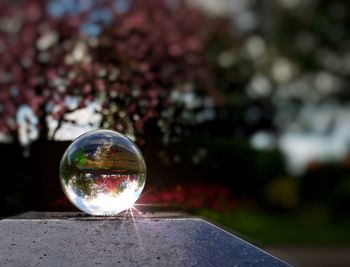 Close-up of crystal ball