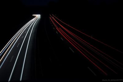 Light trails on highway at night