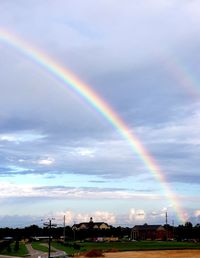 Scenic view of rainbow against sky