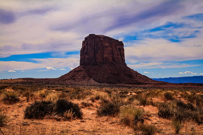 Scenic view of arid landscape against sky