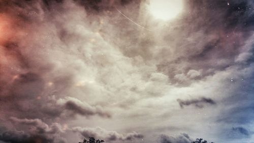 Low angle view of cloudy sky