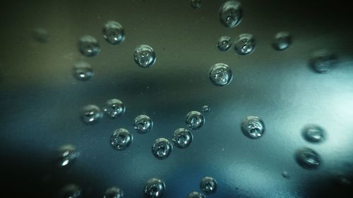 Close up of water drops on glass