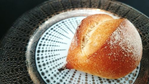 Close-up of bread served in plate