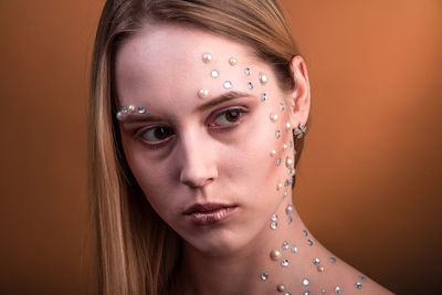 Close-up portrait of a young woman