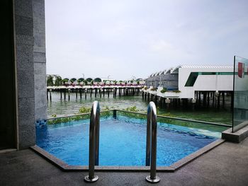 Swimming pool against sky