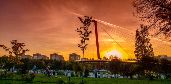 Scenic view of landscape against sky during sunset