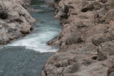 Scenic view of rocks in sea