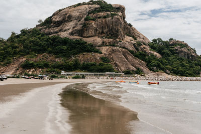 Scenic view of beach against sky