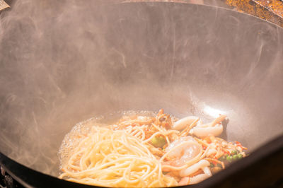 High angle view of food in container