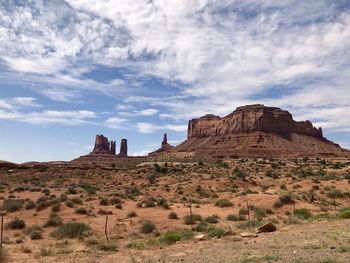 Scenic view of rock formations against sky, monument valley 