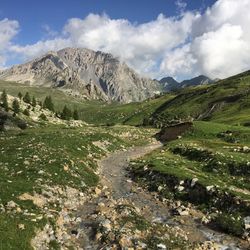 Scenic view of mountain against sky