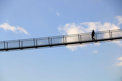 Scenic view of suspension bridge in the sky, ponte nel cielo in val tartano.