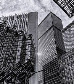 Low angle view of modern building against sky