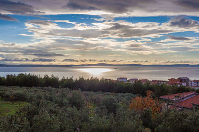 View of sea at sunset