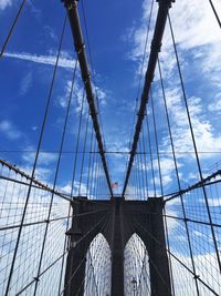 Low angle view of suspension bridge