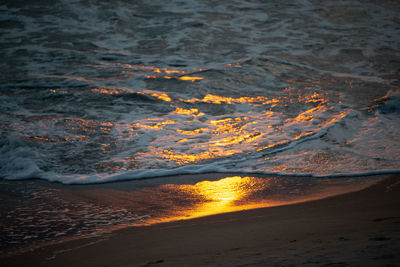 Scenic view of sea during sunset