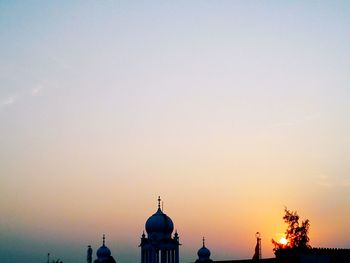 High section of built structure at sunset