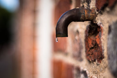 Close-up of rusty pipe