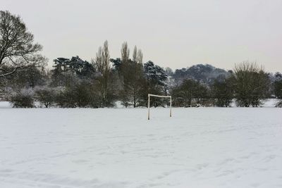 Scenic view of snow covered landscape