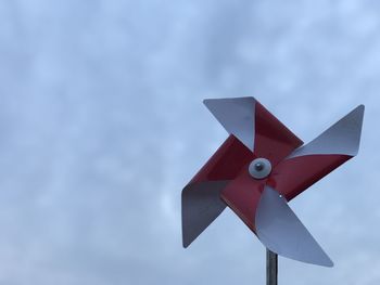 Low angle view of toy against sky