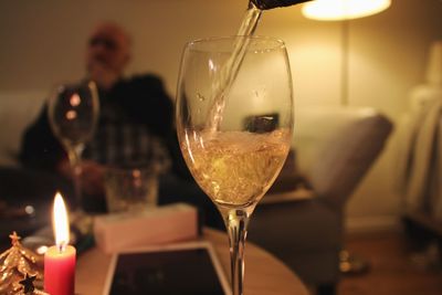 Close-up of wine in glass