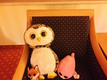 Close-up of stuffed toy on table at home