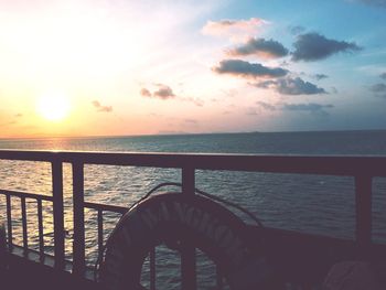 Scenic view of sea at sunset