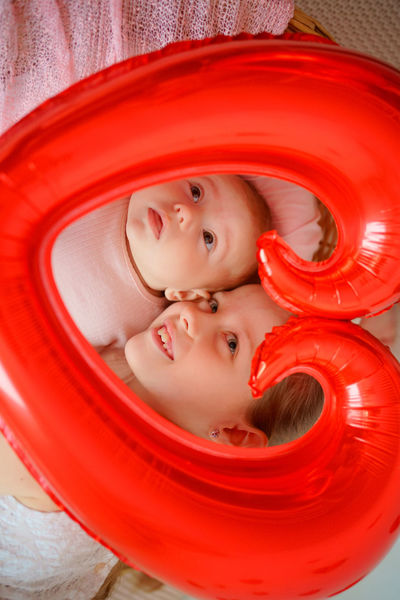 Valentine's day, children in a heart