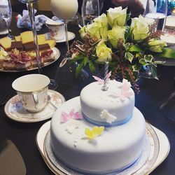 Close-up of tea served on table