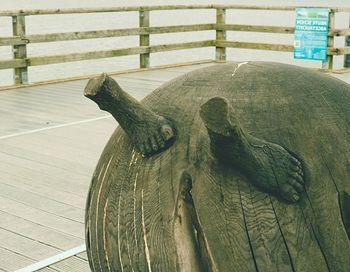 Close-up of animal sculpture