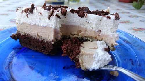 Close-up of ice cream on table