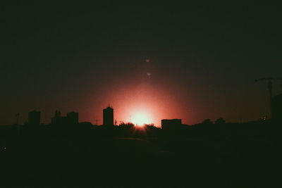 View of buildings at sunset