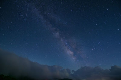 Low angle view of star field against sky at night