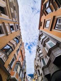 Low angle view of residential buildings against sky