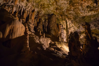 Low angle view of rock formation in cave